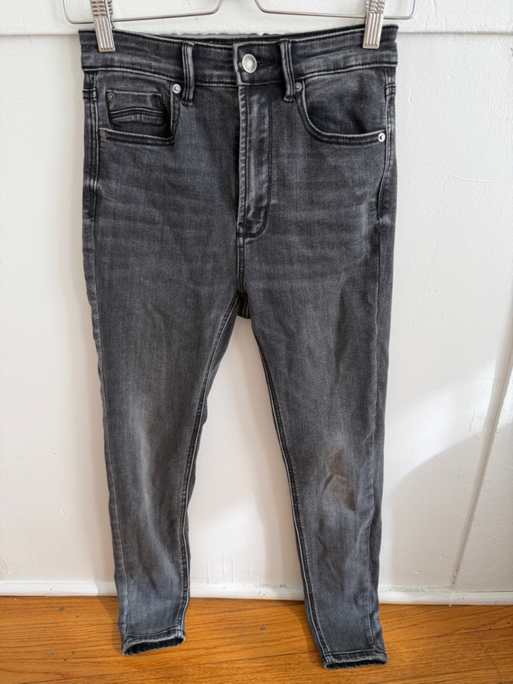 Stradivarius Gray Washed Skinny Jeans